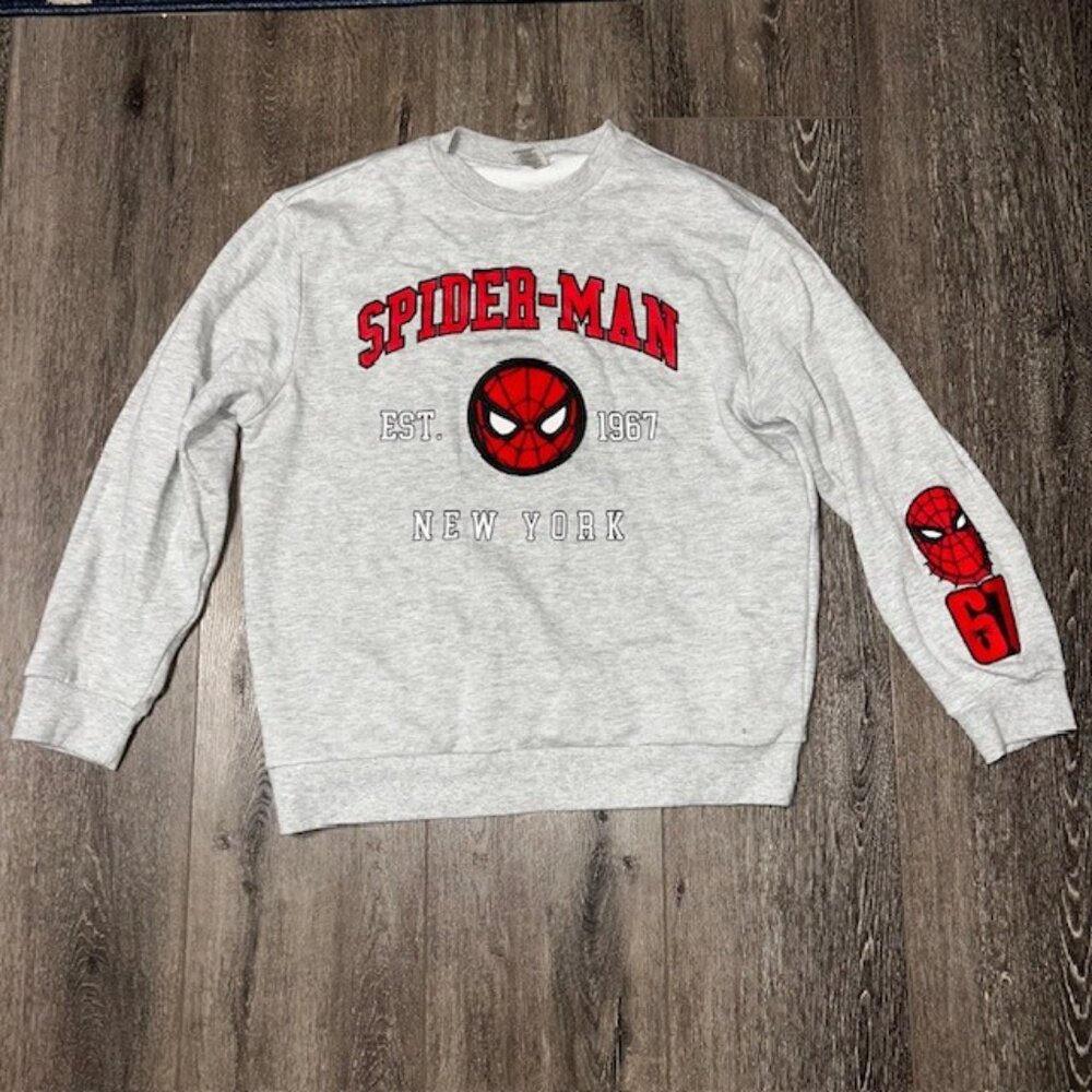 Marvel Mens The Amazing Spider-Man Sweatshirt Gray Crewneck Est 1967 Comic NWOT